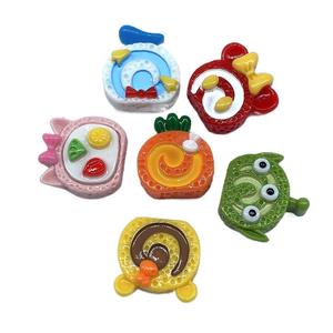 100 pièces/sac rouge rose vert <span class=keywords><strong>suisse</strong></span> rouleau résine breloques pour Slime Mobile étui porte-clés bricolage artisanat décoration - Product Image 1