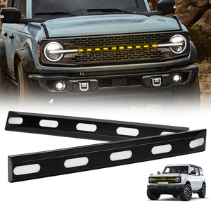 Nueva Tira de Luz Decorativa LED para Parrilla Delantera Estilo Zebra Cross Blanca y Ámbar, IP67 Impermeable, 12V, para <span class=keywords><strong>Bronco</strong></span> 2021 y Posteriores - Product Image 1