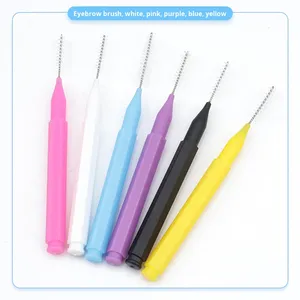 Brosse de beauté pour les espaces interdentaires et l'orthodontie, petite brosse <span class=keywords><strong>à</strong></span> sourcils, manche en plastique, applicateur de <span class=keywords><strong>faux</strong></span> cils - Product Image 1