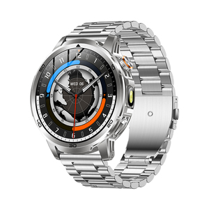 Nouvelle montre connectée pour homme avec écran de 1,85 pouce, AK95, boîtier noir argenté, batterie de 1000 mAh, assistant vocal, appels téléphoniques, lampe torche LED puissante - Product Image 1