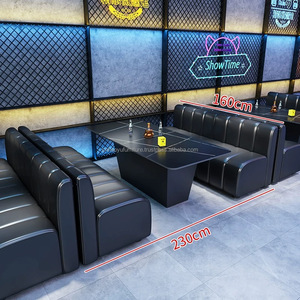 Moderno cuero en forma de U Club sofá cabina Banco sofá nuevo diseño Bar muebles para discotecas hoteles almacenes-Material de madera - Product Image 4