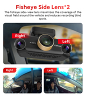 Caméra embarquée 4K 4CH avec WiFi 5G et objectif fisheye 360° °   Caméra embarquée AI avec vision nocturne et capteur G pour voiture, DVR WDR, boîte noire de voiture, dashcam d'usine OEM