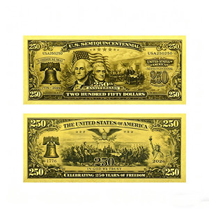 Billete Conmemorativo del 250 Aniversario de EE. UU. en Lámina de Oro, Moneda de Colección de $250, <span class=keywords><strong>Diseño</strong></span> de la Campana de la <span class=keywords><strong>Libertad</strong></span> y la <span class=keywords><strong>Estatua</strong></span> de la <span class=keywords><strong>Libertad</strong></span> - Product Image 3