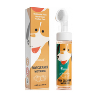 Kit de nettoyage des pattes d'animaux avec logo personnalisé, sans eau, sans rinçage, mousse nettoyante pour pattes de chien et de chat, hydratante, désodorisante, avec brosse en silicone