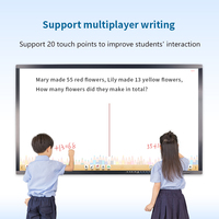 Tableau blanc interactif intelligent de 55 pouces avec écran tactile infrarouge 20 points, système d'exploitation Android 13 pour l'enseignement scolaire