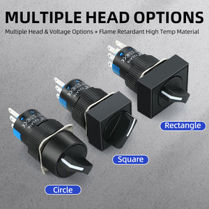 16mm <strong>Selector</strong> <strong>Switch</strong> Rotary <strong>2</strong> <strong>Position</strong> <strong>3</strong> <strong>Position</strong> Control Electric Green Led Spdt Dpdt Contact Plastic <strong>Selector</strong> <strong>Switches</strong> - Product Image 5