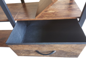 Estantería de tablero de MDF y metal de diseño moderno <span class=keywords><strong>con</strong></span> cajones de tela para sala de estar, escuela, muebles para el hogar - Product Image 4