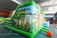 Château gonflable personnalisé Lilytoys, château gonflable jungle, château gonflable panda avec toboggan, château gonflable lion pour enfants