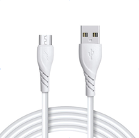 Câble de charge et de données Micro USB mâle 1A à charge rapide avec gaine en nylon pour téléphones mobiles Android et ordinateurs