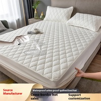 Matelas de lit pliable de luxe en microfibre imperméable matelassé compatible Simmons, anti-urine, antidérapant, anti-poussière, toutes saisons, lavable en machine