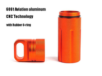 Organisateur de survie en plein air, boîtes de rangement étanches en alliage d'aluminium avec boîte à pilules scellée, porte-clés en métal