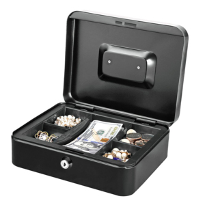 Kim loại cầm tay Key khóa tiền mặt hộp tiền tiết kiệm két với điện thoại di động tiện lợi - Product Image 4