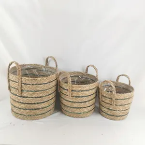 Sea grass woven large pots for outdoor plants