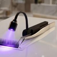 Pinzas UV Profesionales de Curado Rápido de 395 NM para Extensiones de Pestañas, Color Negro, Rosa, Rojo, Silicona, Metal, Plástico, Ecológicas
