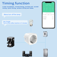 SIXWGH 20A Prise intelligente Wi-Fi sans fil standard UE avec contrôle de la minuterie, compatible Tuya Smart Life et Alexa, en ABS pour la maison intelligente