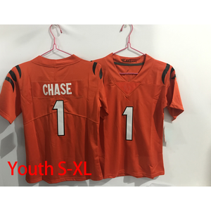 Großhandel anpassbare Sommer Polyester Cincinnati Jugend Fußball Trikots 9 Joe Burrow 1 Ja'Marr Chase Schwarz Logo Short - Product Image 3