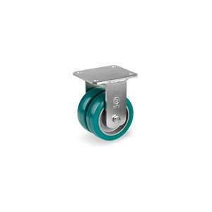 Ruedas de poliuretano TELLURE ROTA-628163, Centro de aluminio, soporte fijo EEG MHD-ancho de rueda 40 + 40mm, Ø 125 mm (Cant. - Product Image 1