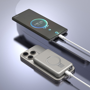 แบตเตอรี่สำรองแม่เหล็กไร้สาย 10000mAh พร้อมขาตั้งอะลูมิเนียมและสาย Type-C ในตัว - Product Image 3