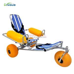 Fauteuil roulant de plage en aluminium à 3 roues, manuel, grandes roues tout-terrain, pour adultes, utilisation extérieure - Product Image 2