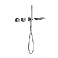 Ensemble de robinetterie de douche en or brossé et encastré dans le mur pour robinet de baignoire dissimulé à eau froide et chaude