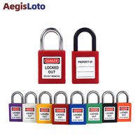 Cadenas de sécurité industriel en nylon PA66 avec anse en acier de 25 mm, étiquette personnalisée, multicolore - Anse en acier