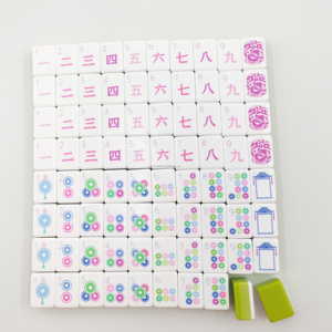 Ensemble de mahjong américain de luxe orange, tuiles en acrylique à 4 couches avec motifs floraux et de masques, jeu de société durable pour adultes - Product Image 3