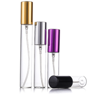 FRH 5ml-15ml Flacons de parfum cylindriques personnalisés en verre transparent de luxe, rechargeables, avec pulvérisateur à pompe et diffuseur à bâtonnets estampé or