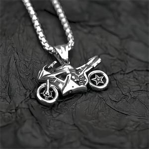 Yunnique – collier avec pendentif moto en acier inoxydable pour hommes, style Hip Hop, bijoux de charme, cadeau, accessoire de mode - Product Image 1