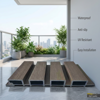 Planche de terrasse en WPC moderne, revêtement composite imperméable pour jardin, décoration extérieure de la maison