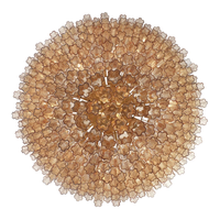 Lustre cascade moderne de luxe avec structure en laiton et pendentifs en verre pour plafond haut, villa, hall d'hôtel, projet commercial
