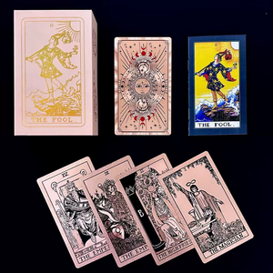 مجموعة كاملة جديدة من بطاقات التاروت الذهبية ، بطاقة التاروت المطبوعة بالألوان ، بطاقة لعبة البوكر البلاستيكية من كلوريد البولي فينيل - Product Image 3