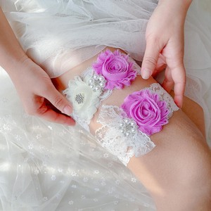 Ensemble de <span class=keywords><strong>jarretière</strong></span> de mariée en dentelle brodée de fleurs et de strass, accessoires de <span class=keywords><strong>mariage</strong></span>, lingerie de <span class=keywords><strong>mariage</strong></span>, quelque chose de bleu pour la mariée - Product Image 5