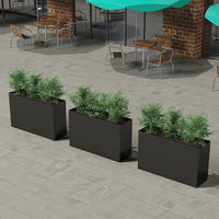Pots à fleurs en aluminium enduit de poudre durables et personnalisés de 16 L avec trou de drainage pour une utilisation à la maison, en extérieur et dans les jardins