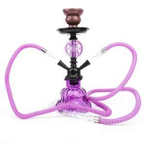 Mini Chicha Arabe Double Tuyau en Verre Acrylique – Kit <span class=keywords><strong>de</strong></span> Fumée Portable pour Bar et Fêtes - Product Image 1