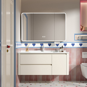 Nuevo y Moderno Mueble de Baño de Aluminio Resistente al Agua, Montado en la Pared, con Lavabo de Cerámica Integrado, Disponible en Stock - Product Image 3