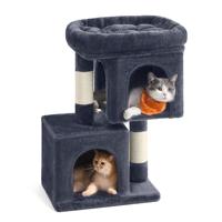 Arbre à chat Starmoon, tour pour chat, condo en peluche pour chats de grande taille jusqu'à 7,2 kg, griffoir, gris foncé