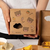 Boîte à tartelettes en gros, 2, 4 ou 6 packs, emballage jetable en papier avec fenêtre transparente et pelliculage mat pour boulangerie et pâtisserie