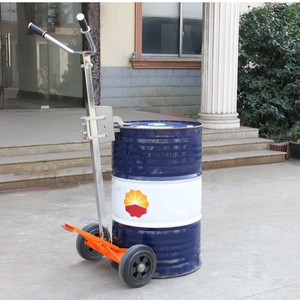 Oil Drum <b>Trolley</b> 2 <b>Wheels</b> Steel Industrial Push Cart For Warehouse And Workshop Use - Product Image 1