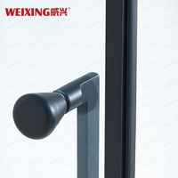 Weixing Usine directe Cabine de douche intérieure Noir mat 304 Acier inoxydable Cadre charnière en verre trempé Porte de douche