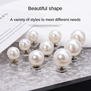 Broche de botón de camisa de perlas de plástico reutilizable, broche oculto decorativo con hebilla Invisible para evitar la exposición para suéter y cuello - Product Image 4