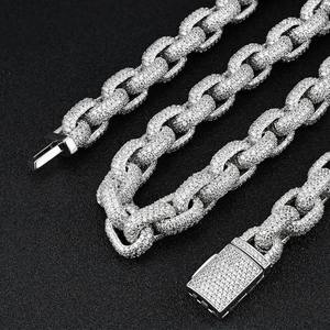 Cadena Cubana de Lujo con Moissanita, Chapada en Oro sobre Plata de Ley 925, Collar de Moda Hip Hop - Product Image 3