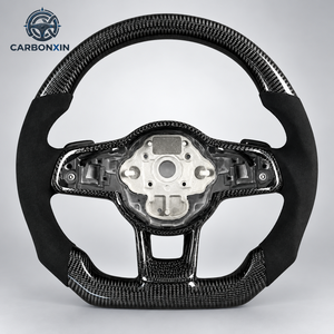 พวงมาลัยหนังคาร์บอนไฟเบอร์ฟอร์จ สำหรับรถยนต์ Volkswagen Golf7/MK7 GTI R Polo Passat Scirocco Jetta CC Touran Beetle 5.0 - Product Image 1