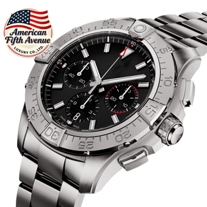 Montre de luxe tendance pour homme 7A Avenger Mission Nocturne avec cadran noir, aiguilles lumineuses, étanche, bracelet, calendrier, breitlines - Product Image 2