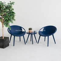 Ensemble de 3 chaises Joye Leisure d'extérieur en plastique pour meubles de jardin et table ronde pour patio