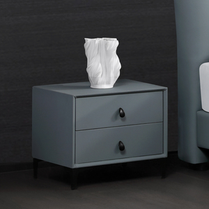 Full Imitation Leather Minimalist Study Bedroom Living Room Blue <strong>White</strong> <strong>Bedside</strong> Table Furniture Night Table <strong>Bedside</strong> - Product Image 2
