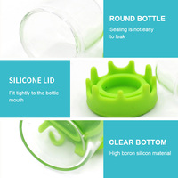 Personnalisé 5ml 10ml 50ml 100ml Rond Transparent Stockage Mini Cachette Concentré Petit Bocal En Verre De Silicone Avec Couvercle De Silicone