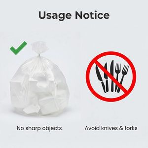 Trash Can Liners 24 In X 24 In Clear High Density Garbage <b>Bags</b> For Office Use - Product Image 5