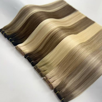 Harga Grosir Rambut Manusia Virgin 100% Cuticle, Dapat Digunakan Kembali dan Tahan Lama, Ekstensi Rambut Seamless Double Weft