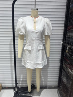 Vestido TAOP&ZA Moderno y Elegante 2026, Estilo Europeo y Americano para Mujer, Cuello Redondo Simple, Manga Abullonada, 2175536