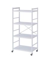 Rak Penyimpanan Logam Lipat Tiga Lapis Oval Tube Seri Narrow Gap, Rak Lantai untuk Dapur, Kamar Mandi, Bumbu, Microwave, Oven, Garasi